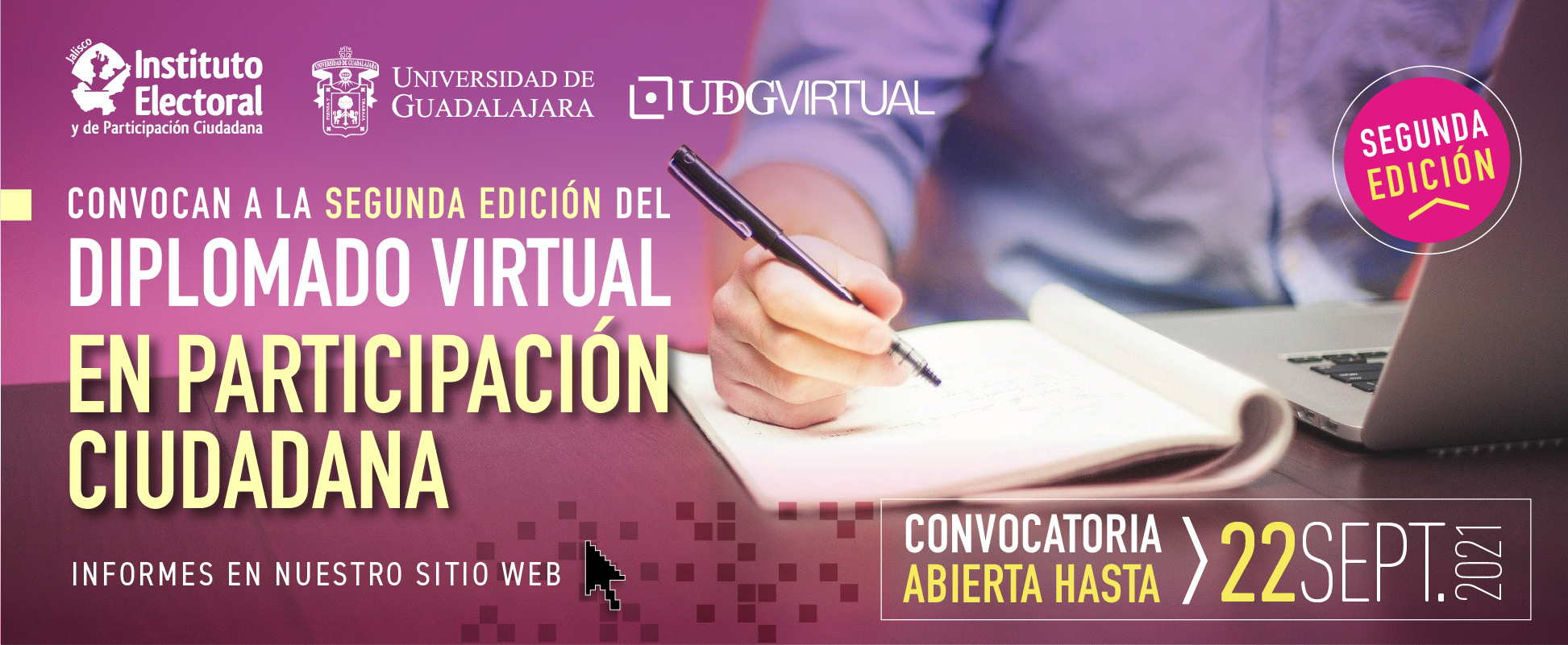 <a class="amazingslider-posttitle-link" href="http://www.iepcjalisco.org.mx/participacion-ciudadana/convocatoria-abierta-diplomado-participacion-ciudadana-udg-virtual-iepc-2021/">Convocatoria abierta Diplomado Participación Ciudadana UDG Virtual-IEPC 2021</a>